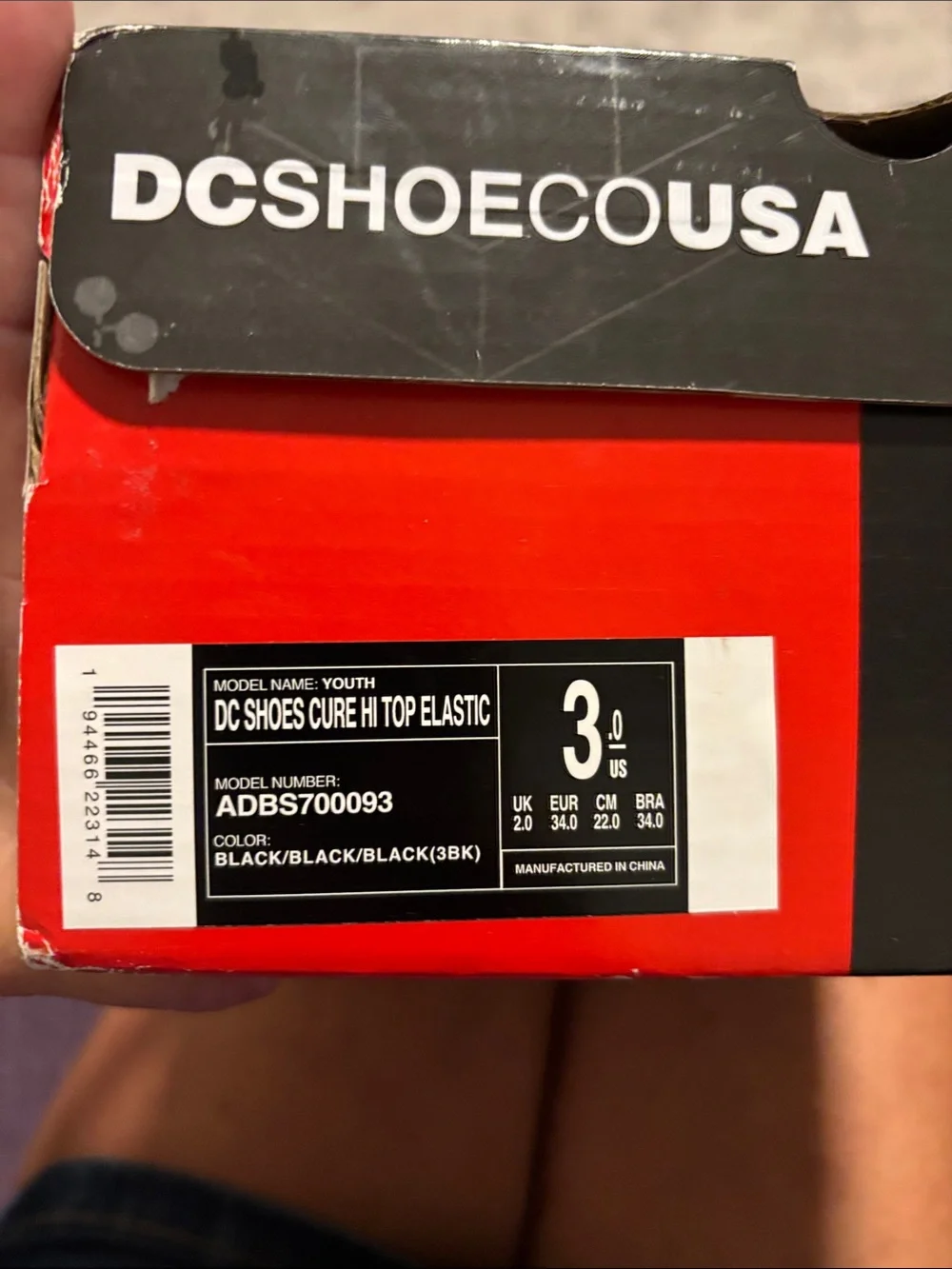 DC Kids Black Mid-Top Skate Sneakers